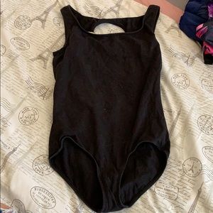 Women’s black leotard